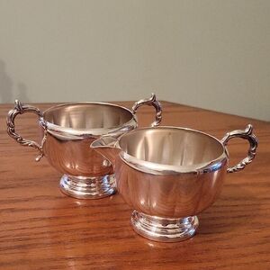 Classic Silver-Plated Creamer and Sugar Bowl Set